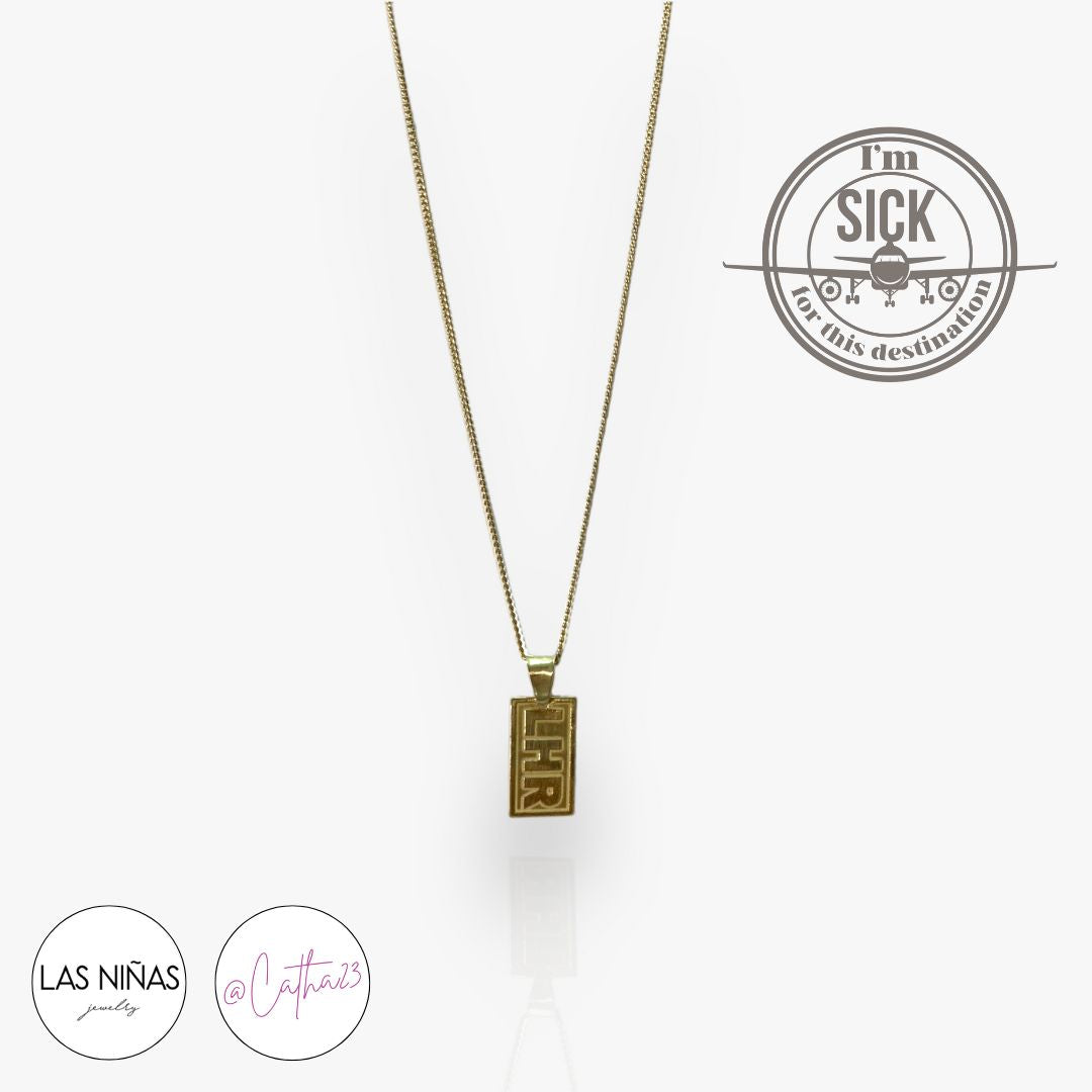 COLLAR 'Sick for this destination' - Catha23 (cadena 50cm) Baño de ORO 18K