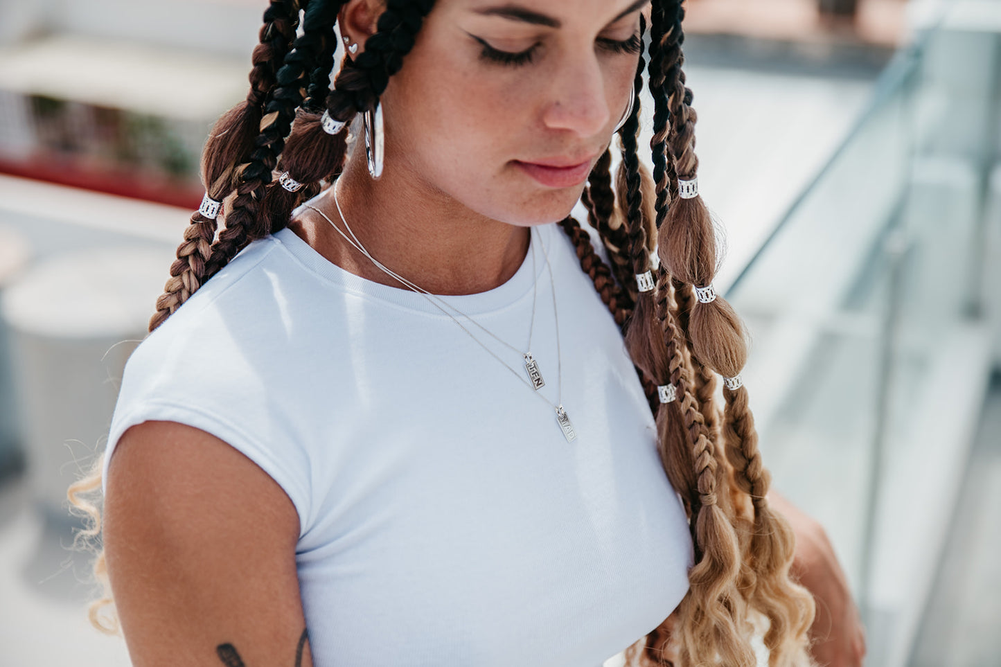 COLLAR 'Sick for this destination' - Catha23 (cadena 60cm) Plata