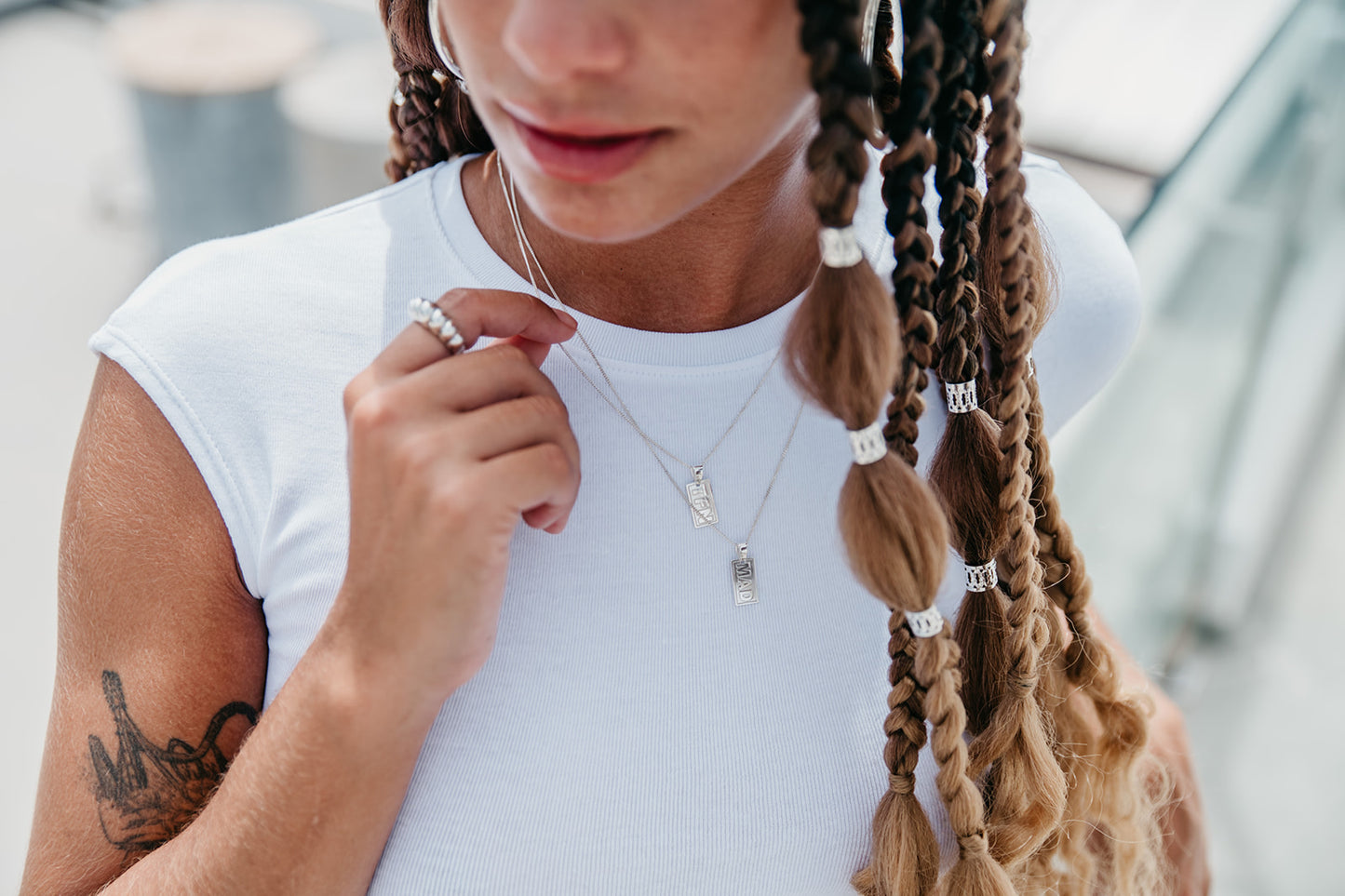 COLLAR 'Sick for this destination' - Catha23 (cadena 60cm) Plata